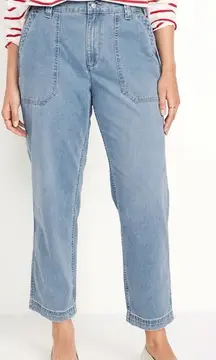 NWT Old Navy High-Waisted OGC Chino Tapered Straight Pants in Medium Wash XL