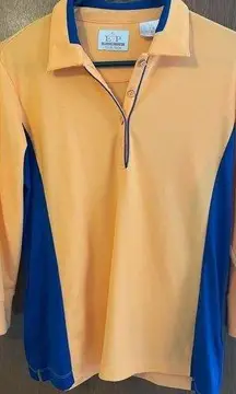 EP Pro Tour Tech Womens Large Yellow Blue Golf Shirt