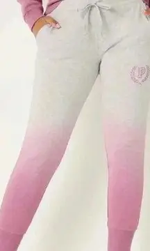 Victoria's Secret Pink Ombre Dip Dye Skinny Joggers Heather Stone Grey Pink XXL