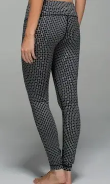 Lululemon  Wunder Under Pant Full On Luon Tri Geo Silver Spoon Black 6