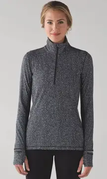 Lululemon Outrun 1/2 Zip Up Running Rippled Jacquard Black/White Pullover Size 4