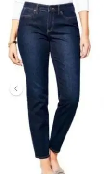 Women's Talbots Dark Wash Flawless Five Pocket Curvy‎ Straight Jeans Size 4