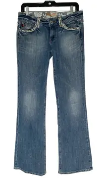 Miss Me Women’s Jeans Rose Floral Lace Embroidered Flap Pockets Boot Cut Sz 30