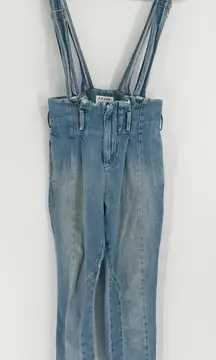 FRAME‎ Womens Skyline Mix Denim Le Overalls Suspender Raw Hem Jeans Size 25