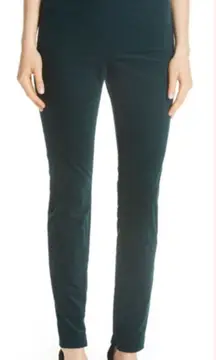 Theory‎ Women’s Size 10 Oslo Crushed Velvet Pull On Trouser Pants Green Workwear
