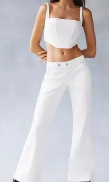 Urban Outfitters BDG Women’s Micro Flare Jeans Low Rise Y2K Style in White 25