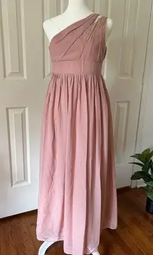 JJ's House - One-Shoulder Chiffon Gown - Dusty Rose - New With Tags