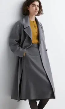 UNIQLO U Wool Blend Tailored Coat 2 Button NWOT size medium Grey