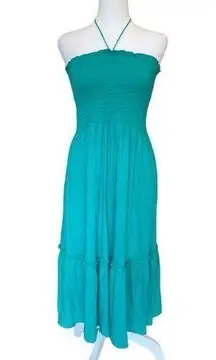 American Eagle Halter Midi Dress In Teal Womens Size Large NWT