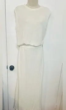 Commense Knit Off White Set Maxi Skirt And Top Chic Classic Size M NWT