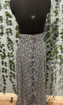 blue floral maxi skirt