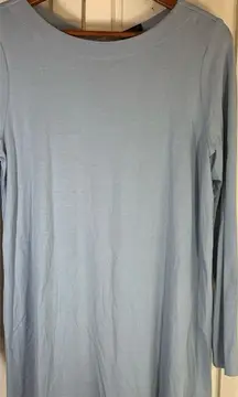 J Jill Wearever Collection Dress Medium Blue‎ Long Sleeve Stretch Casual READ