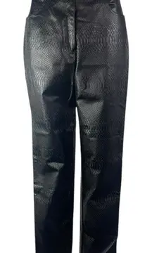 Nasty Gal Women's Faux Vegan Croc Leather High Waist Straight Trousers Pants 2