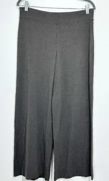 Eileen Fisher Size Small Heather Grey Pull‎ On Wide Leg Sweatpants Casual Travel