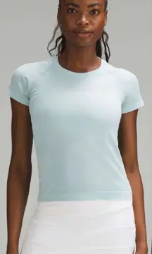 Lululemon swiftly tech‎ short sleeve shirt 2.0 race length parallel texture blue