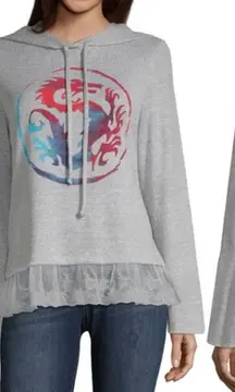 Disney Mulan Dragon Lace Hoodie Sweatshirt L