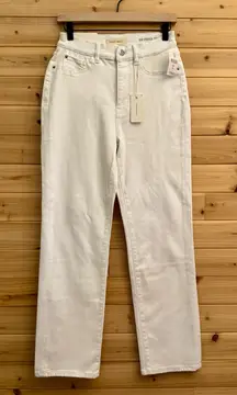 NWT Warp + Weft Size 4/27 White Ase Stretch Aspen Pitkin Straight Leg Jeans