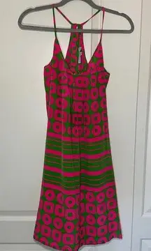 Amanda Uprichard  100% Silk Pink and Green Mini Dress Size: Small