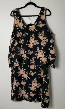 Pact 2 piece set Luxe Jersey Elevated Tank Top/Skirt Black Tan Floral XXXL