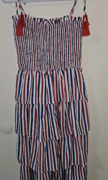 Haptics By Holly Harper Women's Midi Multi-Color Striped Print Dress Size Medium