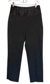 Zara Pants Womens Small Black High‎ Rise Belted Tapered Trouser Ankle