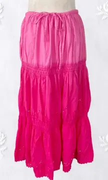 Bobbie Brooks Fairy Whimsygoth Pink Purple Color Gradient Sequin Midi Skirt L