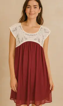 Alter'd State Burgundy Beaded Sequin Mini Dress Medium