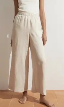 Flax Linen Crop Pull on Pants Size 1X Lagenlook boho