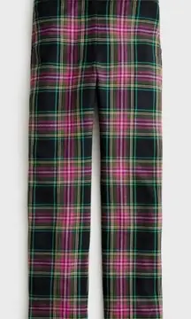 J. Crew Kate straight-leg pant in pink Stewart tartan wool blend