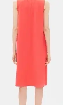 Eileen Fisher Red Lory Tencel Crepe Sleeveless Dress‎ Size Large Coastal  Summer