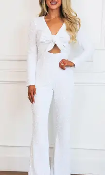 Bella and Bloom Boutique Meet Me There Sequin Tie Jumpsuit