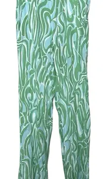 Lilly Pulitzer‎ Green and Blue Wide Leg Pants Women's Size Small Boho Preppy