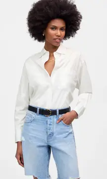 Madewell Oversized Button Up Shirt Cotton Relaxed Minimalist White Large NWT
