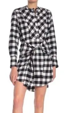 Derek Lam 10 Crosby Buffalo Check Front Tie Dress Size 8