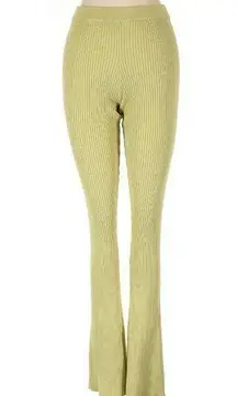 Pink Rose Pull On Ribbed Pants Lime Green L