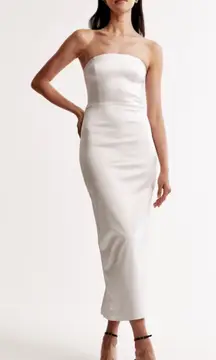 Abercrombie Strapless Satin Sculpt Maxi Dress