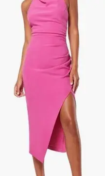 NWOT Elliatt Paxton Halter Cowl Neck Sheath Midi Pink Dress sz M