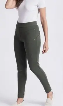 BETABRAND Size Small Petite Zippered Journey Yoga Pants W1503-OL Olive Green