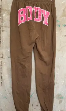 Body by Raven Tracy Logo Brown and Pink Sweatpants