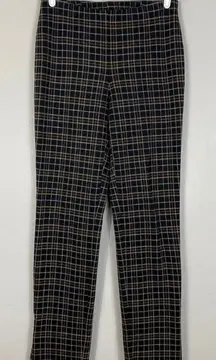 J Jill Womens Plaid Pants Stretch Ponte Slim Fit Leg Trousers Size M Workwar #