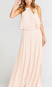 SMYM Show Me Your Mumu Princess Di Maxi Skirt large Dust Blush Crisp