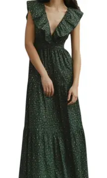 NWT Reformation Fairfield Green Floral Cotton Maxi Dress in Coriander Size 0