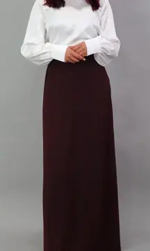 Boutique Spandex A-line maxi skirt- MAHOGANY