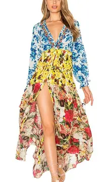 Rococo Sand Women Silk Maxi Dress Size XS Multicolor Floral Boho Resort Romantic