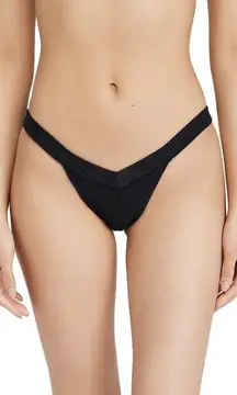 frankie's bikinis 💕💕 Grace Cheeky Ribbed Bikini BOTTOM ~ Black XL NWT