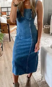 Love Tree Denim stretch bodycon Midi Dress Sz large 10 12 NWT