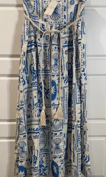 NWT CALYPSO St. BARTH Linen Blend Maxi Long Euro Toile Print Skirt Medium