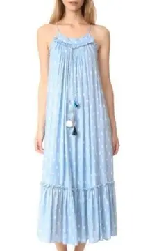 MISA Los Angeles Tassel Thale Maxi Dress Blue Womens Small