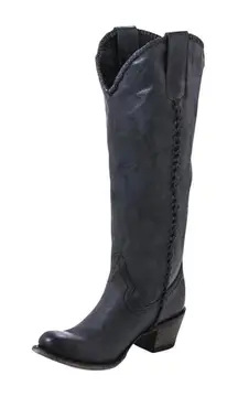 Lane Women's Plain Jane Charcoal Tall Western Boots EUC