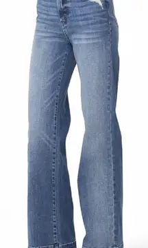 Judy Blue Wide Leg Flare High Rise Stretchy Distressed Jeans 14W